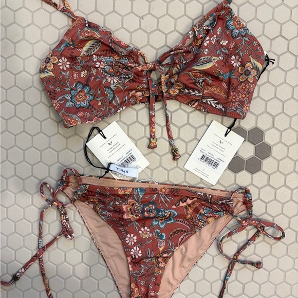 Spell Terracotta Paisley Floral Bikini Set - Picture 3 of 5